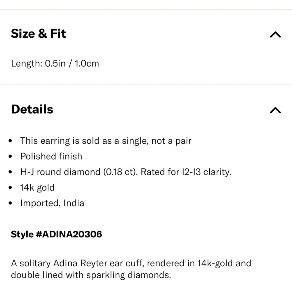 Adina Reyter 14k Pave Double Wide Ear Cuff - Picture 4 of 7